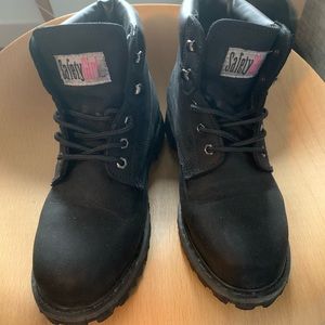 Black Safety Girl Steel Boots
